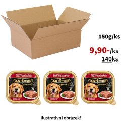 140x Vaničky pro psy 150g, lahodná paštika s hovězím masem a játry, 65% masa!, VÝHODNÉ PRÉMIOVÉ BALENÍ