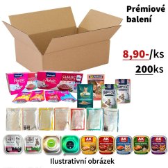 200x Mix různých prémiových značek a druhů kapsiček a vaniček 85g-100g, VÝHODNÉ PRÉMIOVÉ BALENÍ