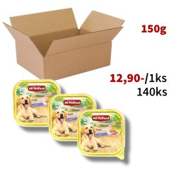 140x Prémiové PATÉ vaničky pro psy 150g, s kachním masem, VÝHODNÉ PRÉMIOVÉ BALENÍ