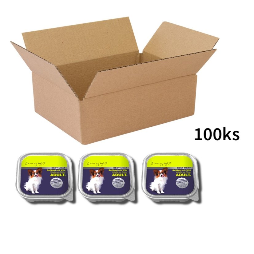 100x Paštiky pro psy, drůbeží maso se zvěří 100g