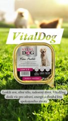 70x Vital Dog vaničky pro psy 300g, ragú, kousky masa v omáčce, hovězí, VÝHODNÉ BALENÍ