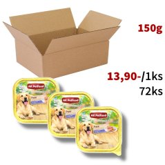 72x Prémiové PATÉ vaničky pro psy 150g, s kachním masem, VÝHODNÉ PRÉMIOVÉ BALENÍ