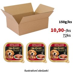72x Vaničky pro psy 150g, lahodná paštika s hovězím masem a játry, 65% masa!, VÝHODNÉ PRÉMIOVÉ BALENÍ