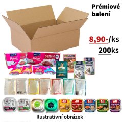 200x Mix různých prémiových značek a druhů kapsiček a vaniček 85g-100g, VÝHODNÉ PRÉMIOVÉ BALENÍ