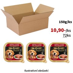 72x Vaničky pro psy 150g, lahodná paštika s hovězím masem a játry, 65% masa!, VÝHODNÉ  PRÉMIOVÉ BALENÍ