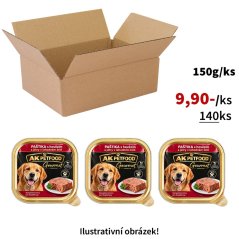 140x Vaničky pro psy 150g, lahodná paštika s hovězím masem a játry, 65% masa!, VÝHODNÉ  PRÉMIOVÉ BALENÍ