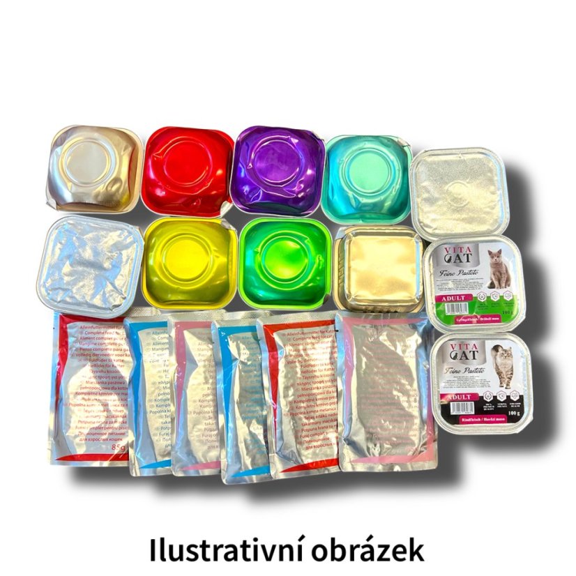 100x Totální mix různých druhů kapsiček a vaniček 85-100g, VÝHODNÉ EKONOMICKÉ BALENÍ