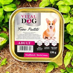 72x Vital Dog vaničky pro psy, hovězí paté 150g, VÝHODNÉ BALENÍ